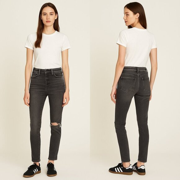 KANCAN β¨ Womenβs Kurvy Ultra High-Rise Distressed Ankle Skinny Jeans - Sz 26ππ₯ - Picture 4 of 16